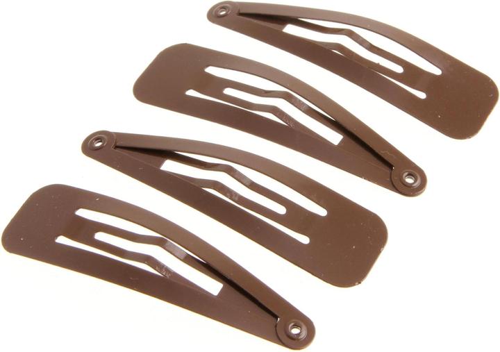 DailyGo Pince à cheveux Click Clack en métal 5 cm, brun (4 pcs)