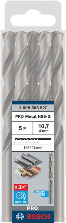 Actual product image Bosch Professional Zubehör PRO Metal HSS-G twist drill, 10.7 x 94 x 142 mm (10.7 mm)