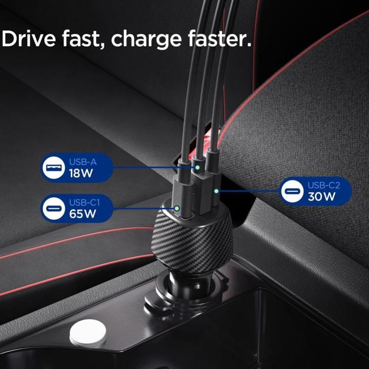 Actual product image Spigen Essential 113W Car Charger EV1133 black