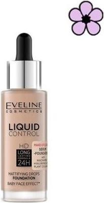 Actual product image Eveline Liquid Control HD Mattifying Drops Foundation matujący podkład do twarzy 025 Light Rose Niac (Light Rose)