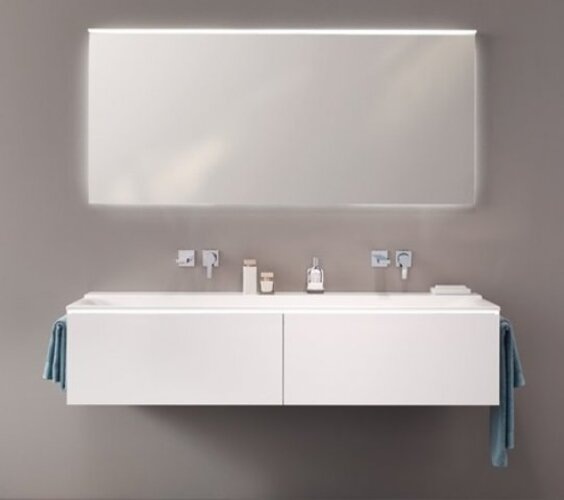 Actual product image Geberit Xeno2 wastafelonderkast 2 load 159,5x47 cm, mat wit (159.5 x 47.5 x 35 cm)