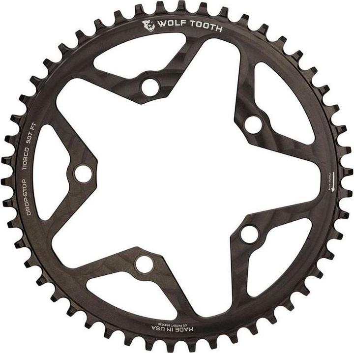 Wolf Tooth Gravel/CX/Road chainring, 110 BCD, 5-hole, 44 t, Drop