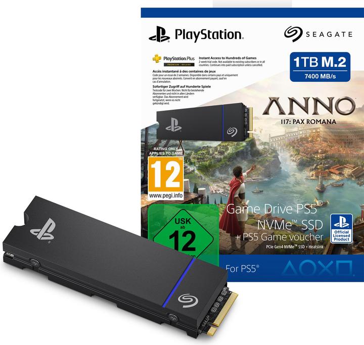 Seagate Game Drive SSD for PS5 + Anno 117 (1000 GB, M.2 2280)