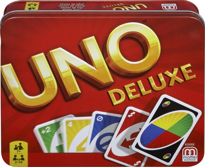 Actual product image Mattel Games Uno Deluxe Card Game (French, German, Italian, 2 - 10 Players)