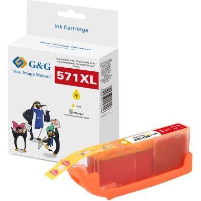 G&G XL-Patrone kompatibel mit CLI-571XLY/ 0334C001, Accessori per stampante