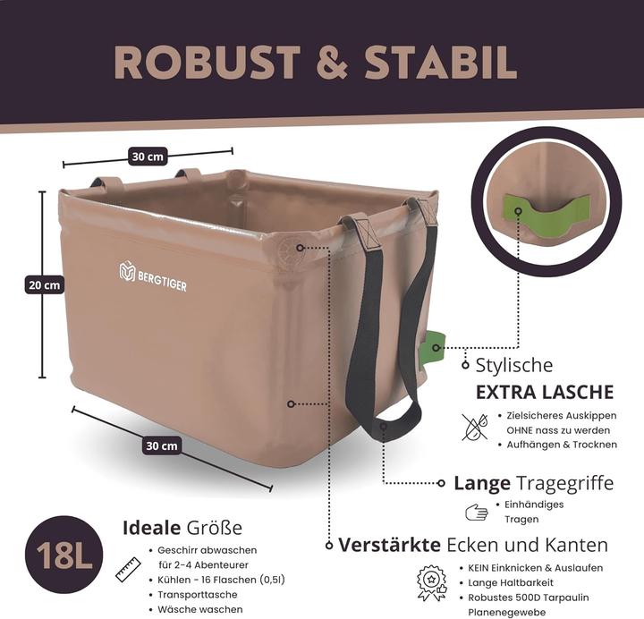 Actual product image Bertiger Faltbare Camping-Spülschüssel