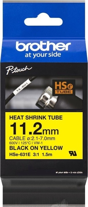Brother Heat-Shrink-Tube schwarz/gelb (1.12 cm, Gelb)