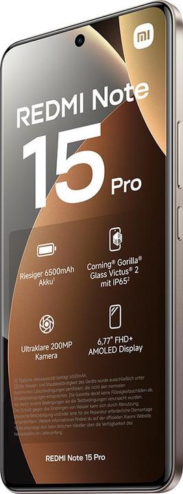 Produktbild Xiaomi REDMI Note 15 Pro (512 GB, Silberfarben, Titanium, 6.77", Dual SIM, 4G)