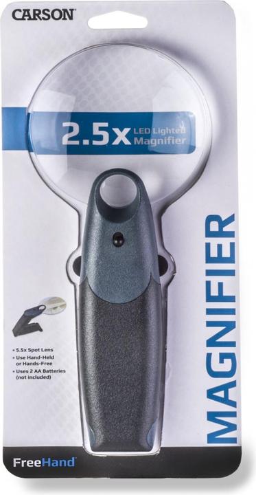 Actual product image Carson FH-25 FreeHand magnifier with bendable handle = foot