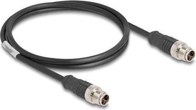 Actual product image Delock M12 cable X-coded 8 pin plug to plug PVC 1 m (CAT5e, 1 m)