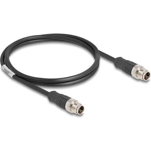 Thumbnail - Delock M12 Kabel X-kodiert 8 Pin Stecker zu Stecker PVC 1 m (S/FTP, CAT5e, 1 m), Netzwerkkabel
