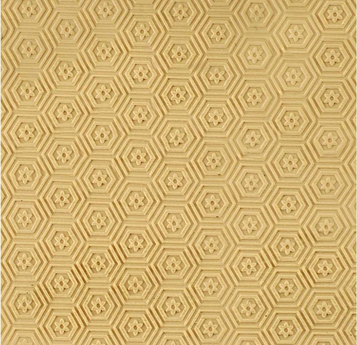 Actual product image Ibili Teigroller Holz mit Muster Deko 39,5 x 5 cm Zaubert sechseckige Muster auf Gebäck und Teig