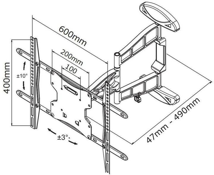 Actual product image Neomounts LED-W500Silver (Wall, 60", 30 kg)