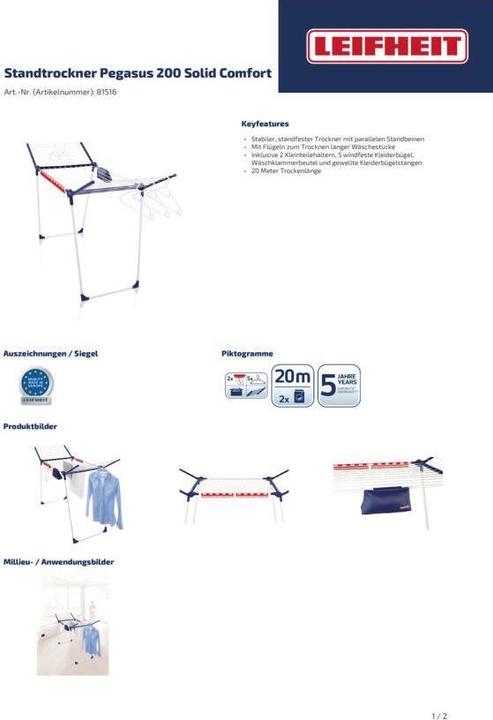 Productafbeelding Leifheit Pegasus 200 Comfort (20 m)