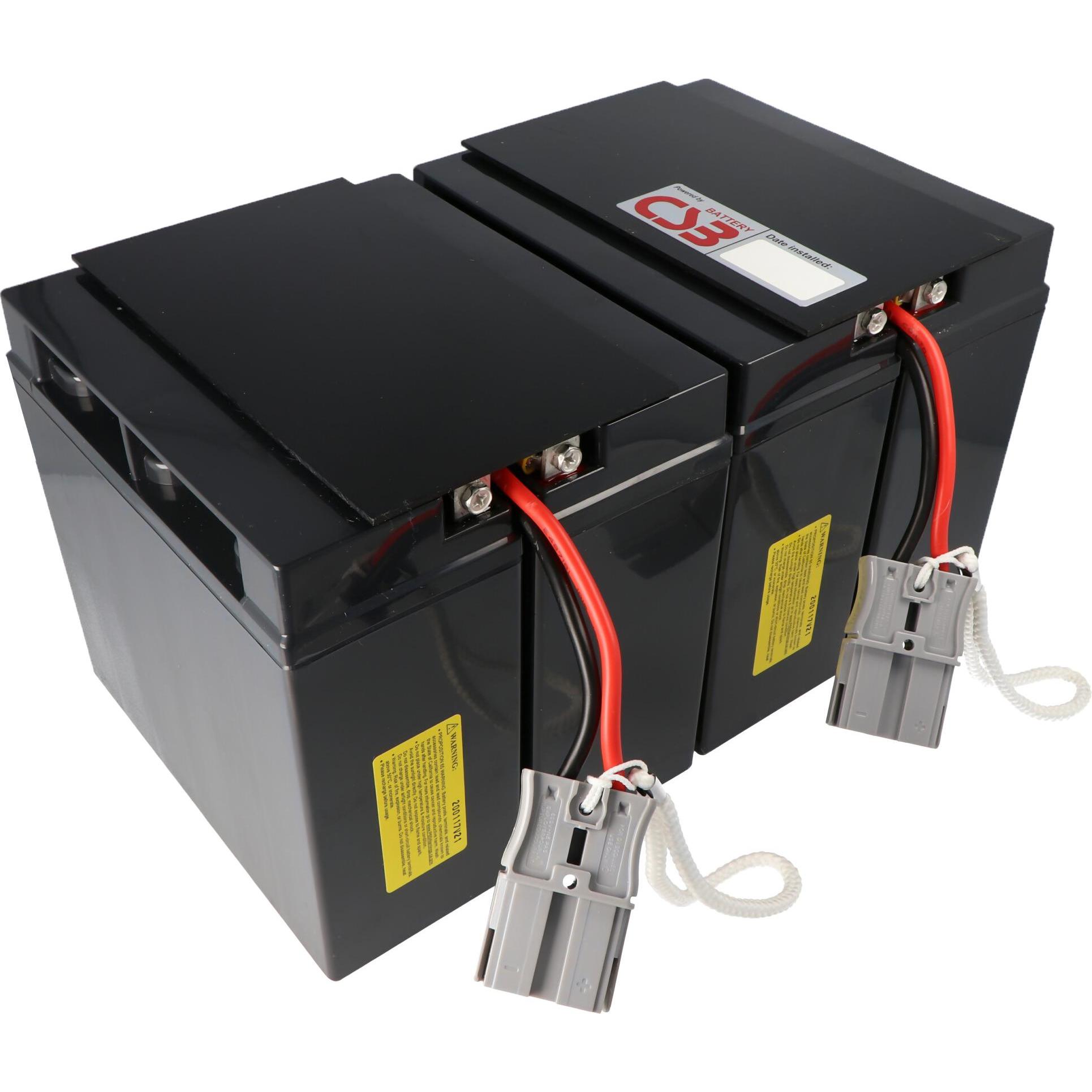 CSB Nachbau Akku exakt passend für den APC-RBC55 Akku vormontiert mit Kabel und Stecker, USV Zubehör