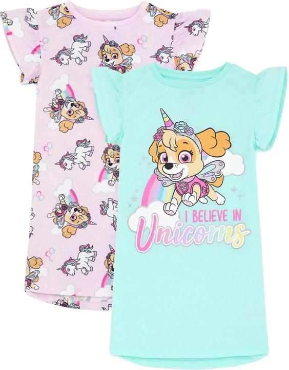Image du produit Paw Patrol Filles Skye Unicorn Nightie (pack de 2) (110)