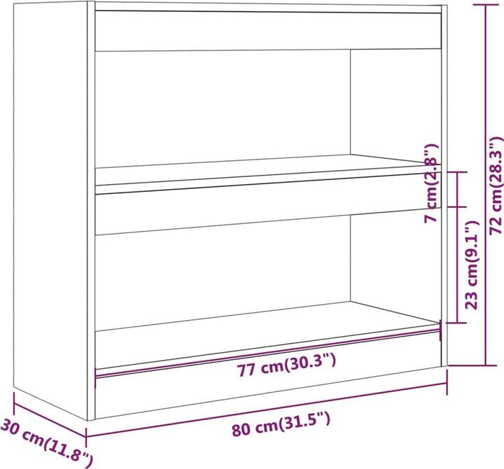 Produktbild vidaXL Bücherregal (80 x 30 x 72 cm)