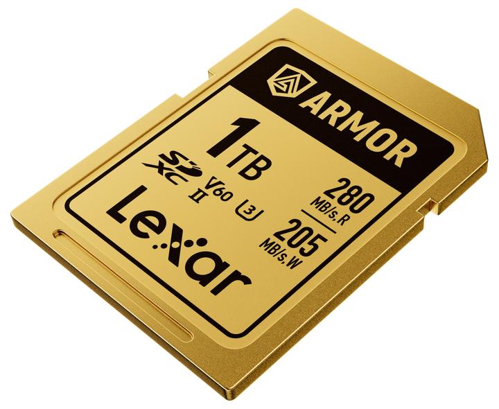 Produktbild Lexar SDXC Pro Gold Series ARMOR UHS-II 1TB V60 IP68 Stainless Steel R280/W210MB/s (1000 GB, SDXC, U3, UHS-II)