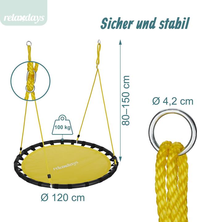 Actual product image Relaxdays 120 cm Nest Swing