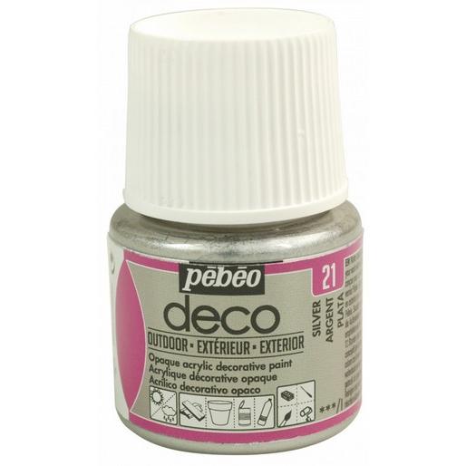 Thumbnail - Pebeo, Künstlerfarbe + Bastelfarbe, Deco Outdoor (Silber, 45 ml)