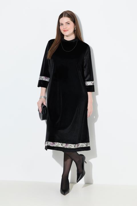 Immagine prodotto Ulla Popken Abito in velluto con collo alto e maniche a 3/4 (60)