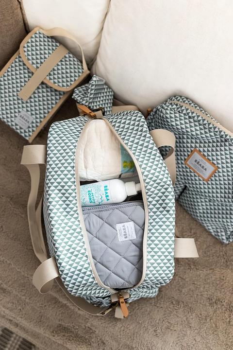 Actual product image Beaba Geneva II Changing Bag "PLAY PRINT" sage