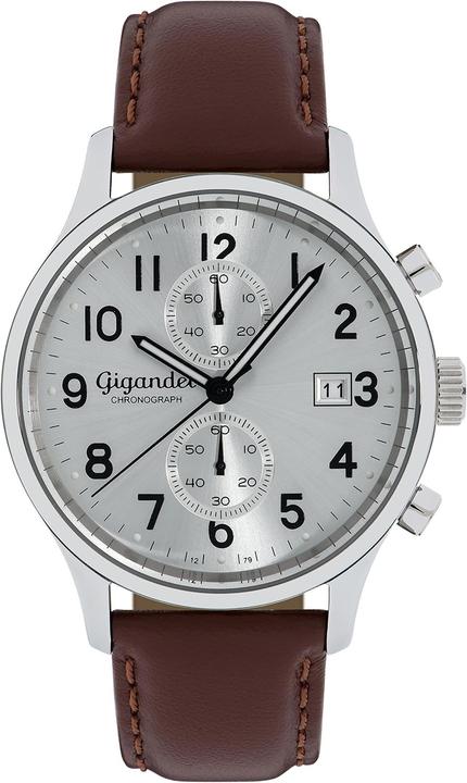 Actual product image Gigandet Elegantes analoges Chronographen-Armbanduhren mit Lederband und 50 m wasserdicht (Chronograph)