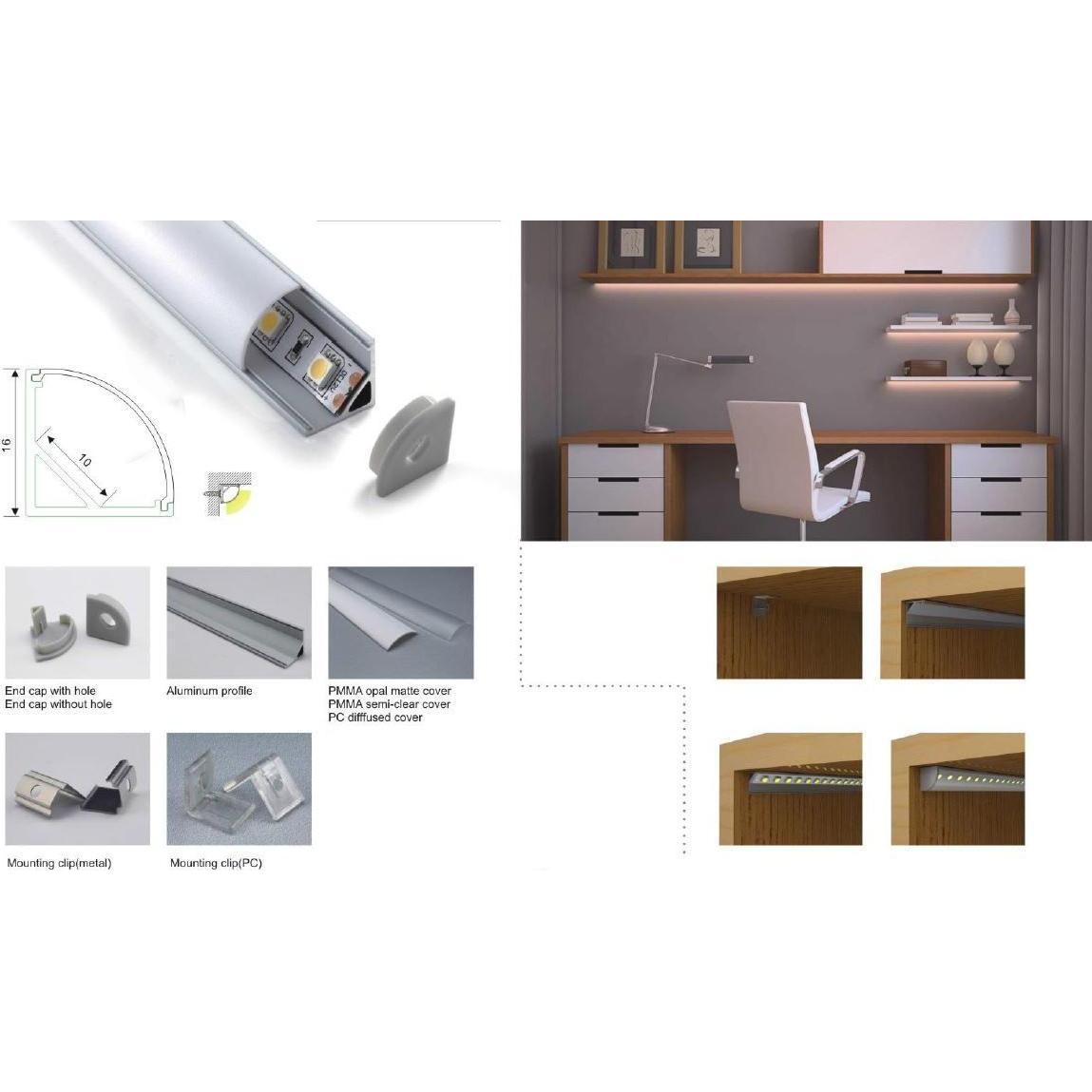 Synergy 21 LED UProfil 200cm ALU006 weiss, Netzwerkkarte, Weiss