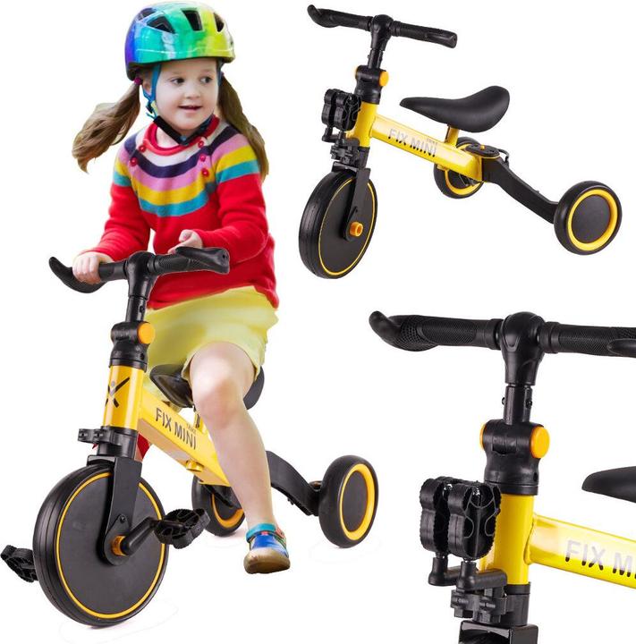 Immagine prodotto DWM Trike Fix mini triciclo da fondo 3in1 con pedali giallo