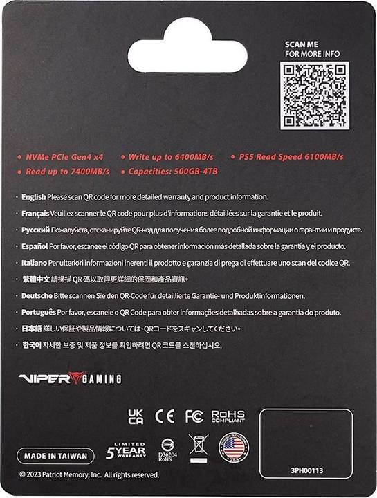 Actual product image Patriot VP430L2TBM28H (2000 GB, M.2 2280)