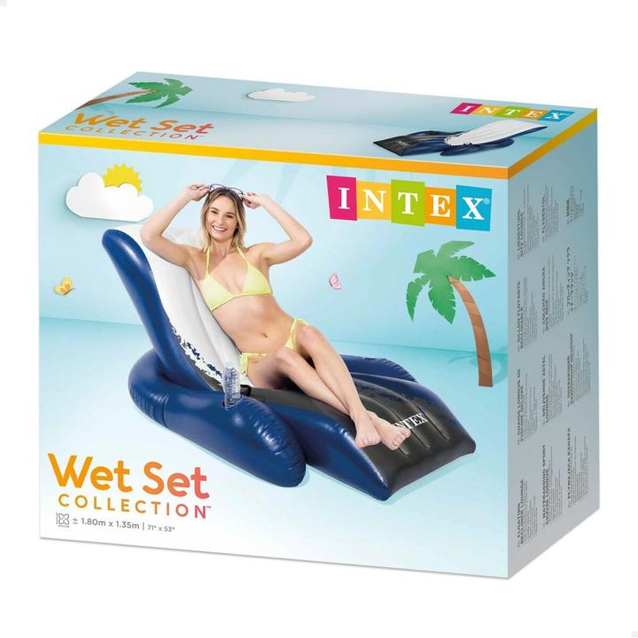 Produktbild Intex Aufblasbarer Pool-Sessel Floating Recliner Blau Weiss 180,3 x 66 x 134,6 cm (3 Stück)