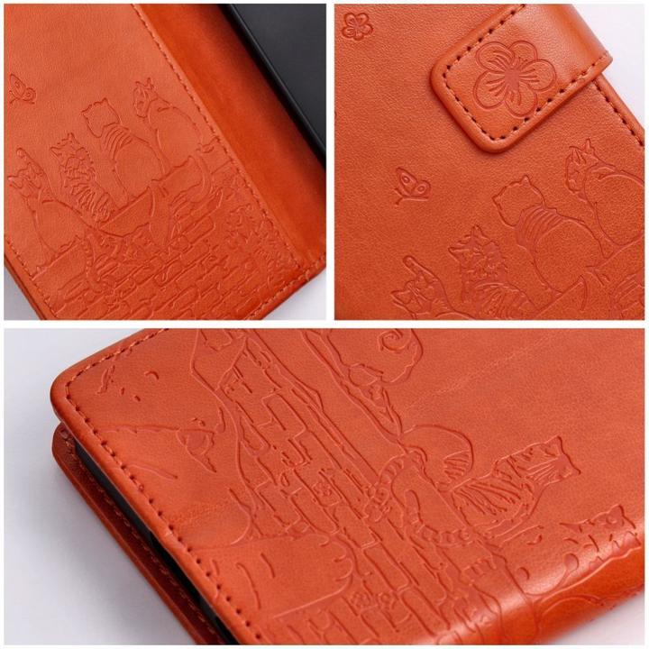 Produktbild OEM Back panel cover MEZZO Book case for IPHONE 17 PRO MAX cats brown (Apple iPhone 17 Pro Max)