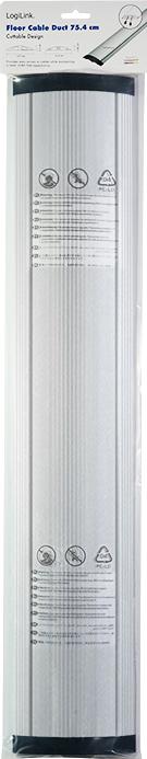 Produktbild LogiLink Bodenkabelabdeckung, Alu & ABS, 754x139x22mm, schneidbar, silber (Kabelkanal, 75.40 cm)