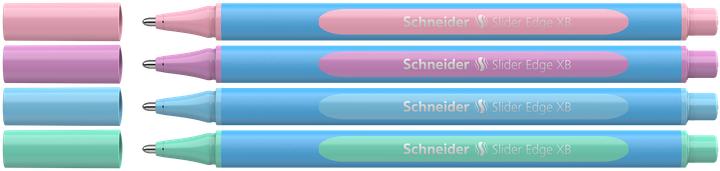 Actual product image Schneider Biros Slider Edge Pastel XB PU=4 pieces (rose/lilac/blue/mint) Blister (Mint, Blue, Lilac, Rose, 4 x)