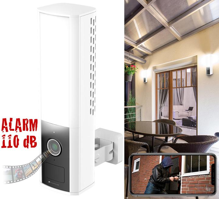 Produktbild VisorTech LED-Aussenwandleuchte & WLAN-2K-Kamera (1000 lm, IP65)