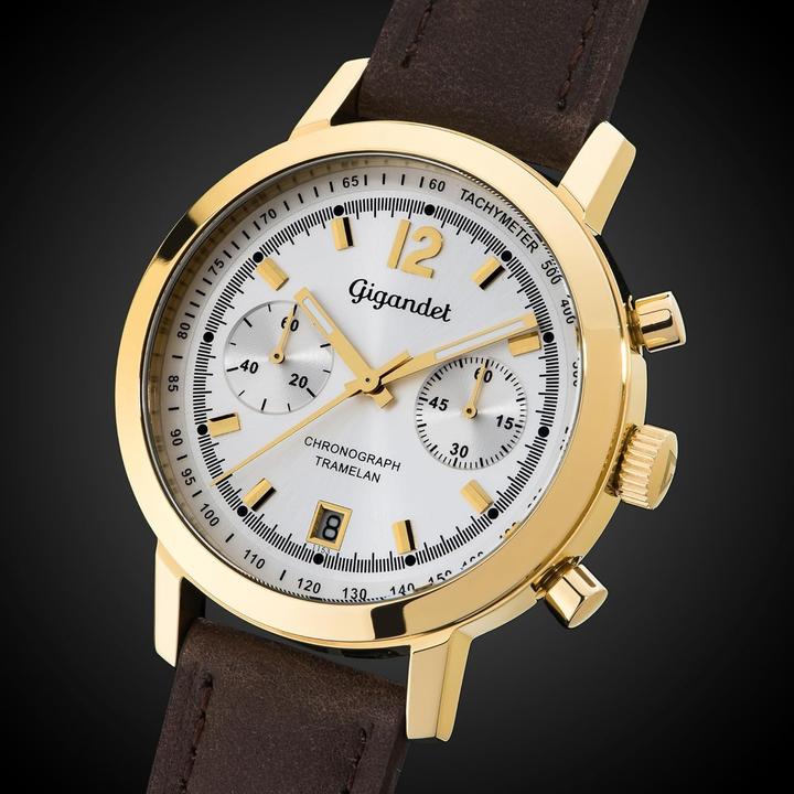 Actual product image Gigandet Elegant Men's Analog Chronograph with Tachymeter Scale and Leather Strap