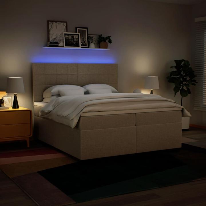 Actual product image vidaXL Bo x springbett mit Matratze 200 x 200 cm Stoff (200 x 200 cm)