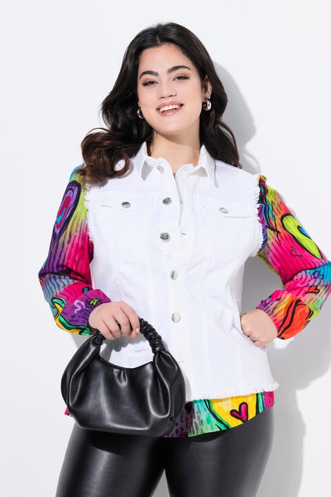 Image du produit Angel of Style Jeansweste, offene Kanten, gerundeter Saum (44)