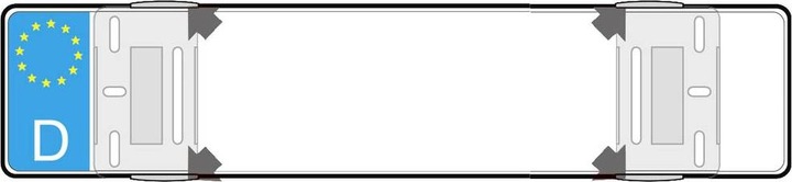 Actual product image HP Autozubehör Simple-Fix number plate holder Transparent (L x W x H) 12 x 6.5 x 1 (Rear, Front)