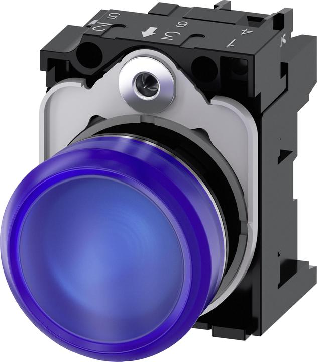 Actual product image Siemens Indicator light 22mm blue smooth lens
