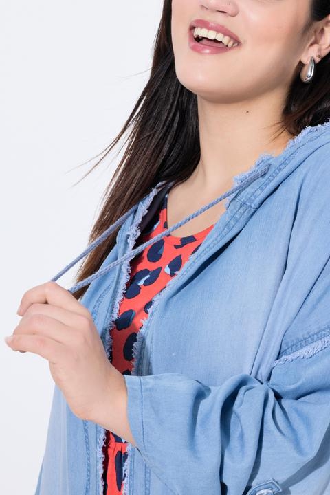 Produktbild Angel of Style Jacke, softe Jeansoptik, Kapuze, Rückenprint (52)