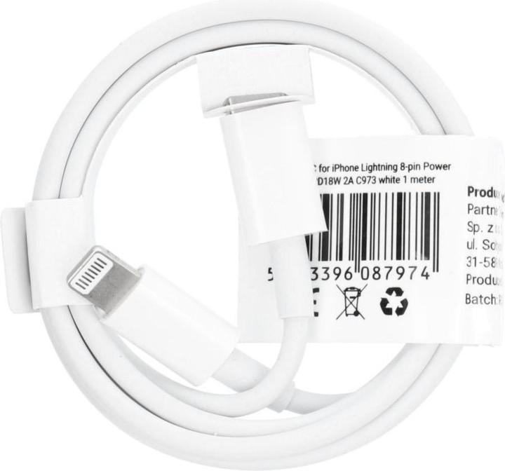 OEM Cable Cable Type C to Lightning PD 2A 18W C973 1 m white (1 m, 18 W)