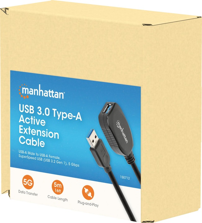 Produktbild Manhattan USB 3.0 Verlängerungskabel (5 m, USB 3.0)