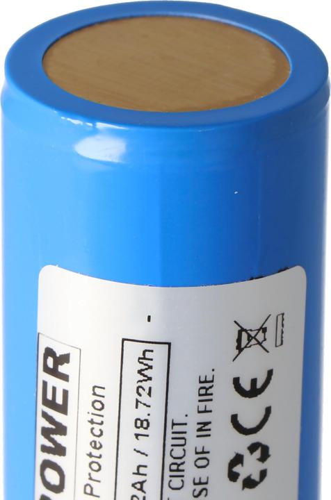 Actual product image AccuCell Battery Enerpower 26650, positive terminal increased PCB protected (Device specific)