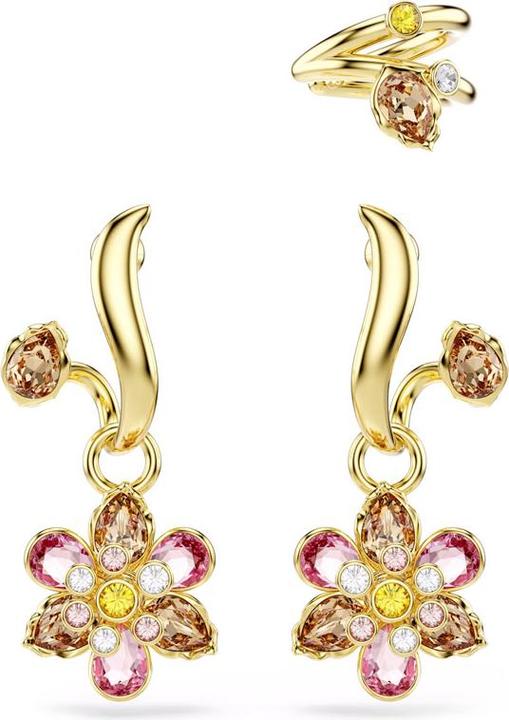 Image du produit Swarovski Idyllia Ohrringe Set Verschiedene Schliffe Blume Mehrfarbig Goldlegierungsschicht (Métal Swarovski)