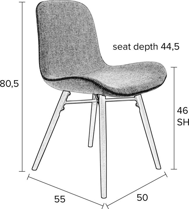 Actual product image White Label Living Chair Lester Anthracite