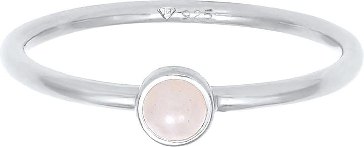 Produktbild Elli Ring Stapel Rosenquarz Edelstein 925er Silber vergoldet (52, 925 Silber)