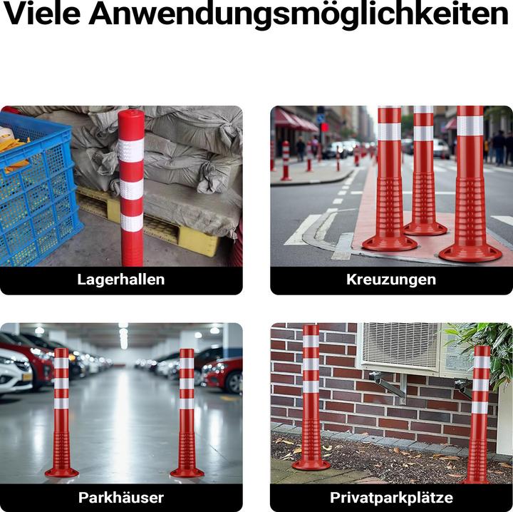 Produktbild Wiltec 2x Absperrpfosten Ø20x75cm Sperrpfosten mobile Absperrung Poller flexibel