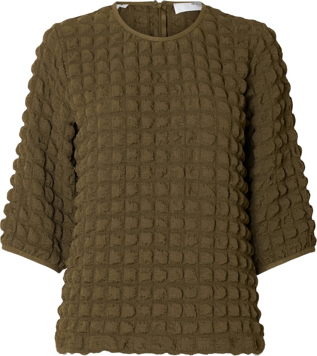 Selected Femme Texturiertes Oberteil mit 3/4-Ärmeln