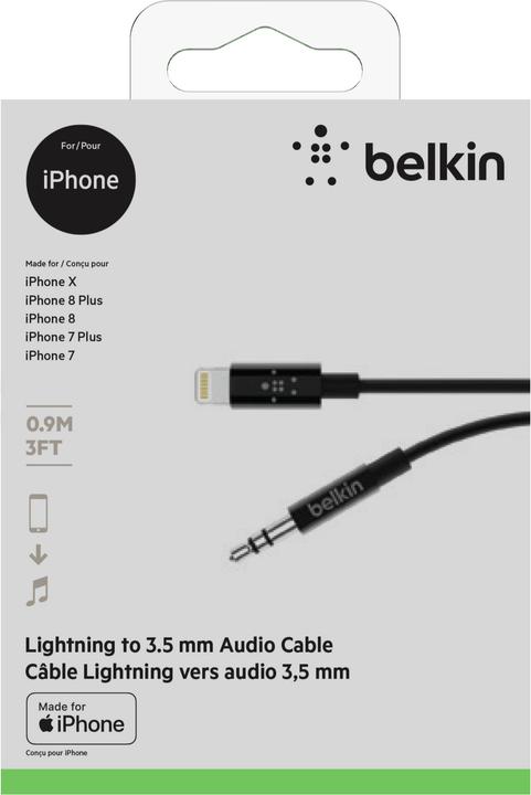 Produktbild Belkin 3.5 mm Klinke – Lightning (0.90 m, Lightning)